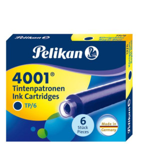 Doos van 6 Pelikan P6 blauwe inktpatronen